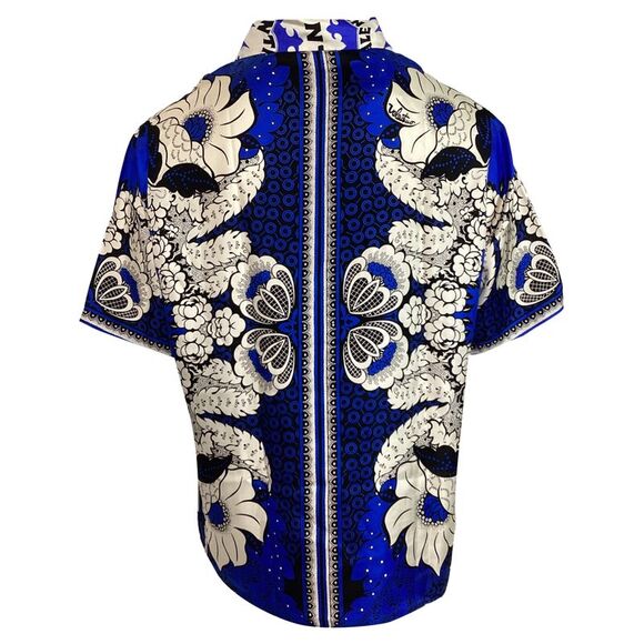 Valentino Garavani Printed Short Sleeve Shirt in Multicolor Silk